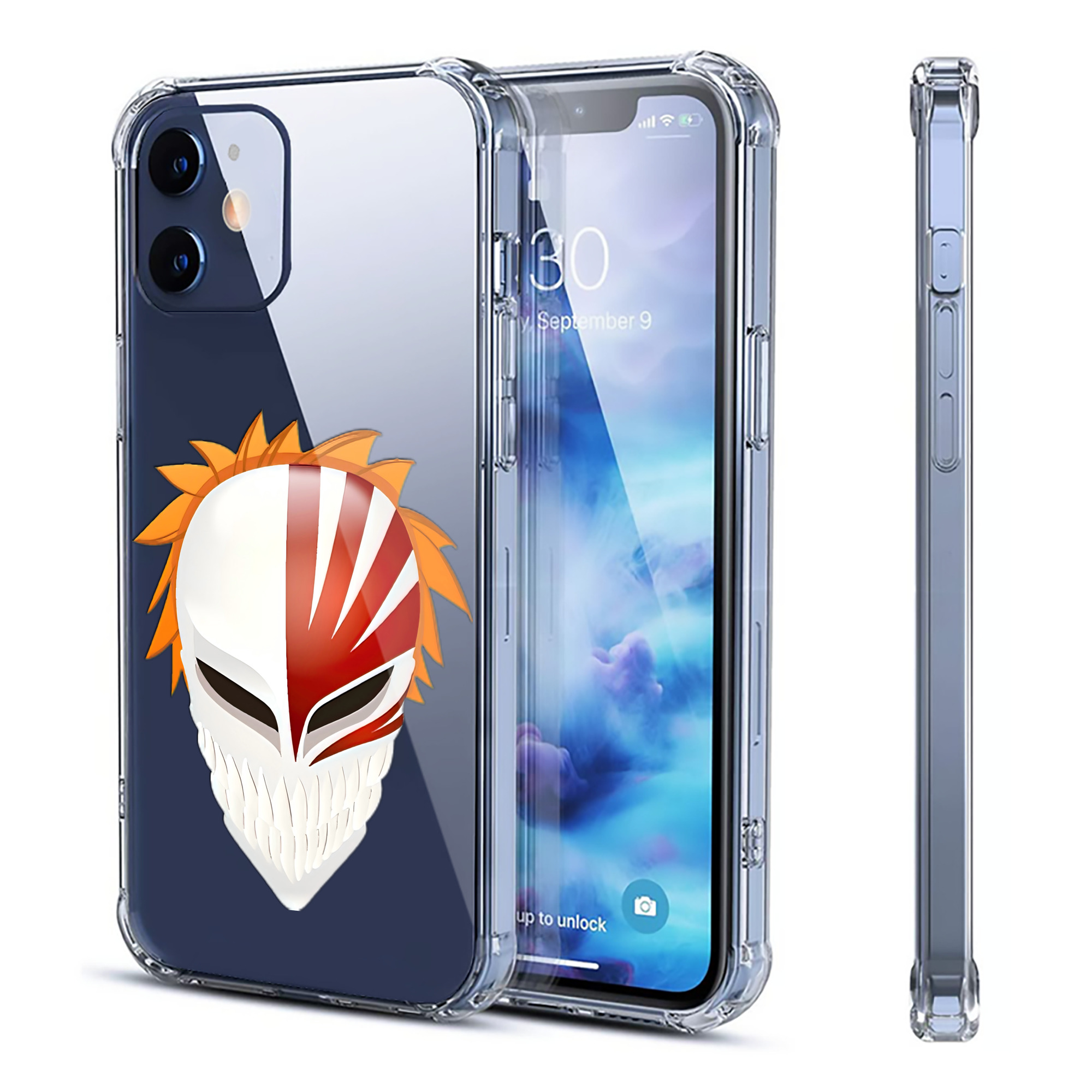 （画像用） ブリーチ 黒崎一護（くろさき いちご）BLEACH Kurosaki Ichigo 【iPhone 12シリーズ対応】透明スマホケース（クリアソフトケース）